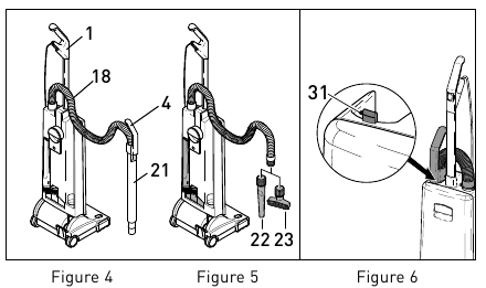 Sebo - AUTOMATIC X7 - Verwendung von Saugrohr, Schlauch & Zubehör Verwendung von Saugrohr, Schlauch & Zubehör
