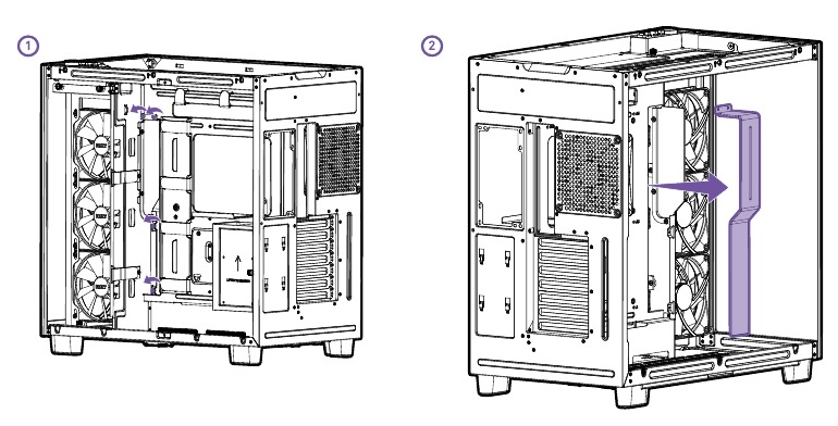 NZXT - H9 FLOW - ENTFERNUNG DER KABELHALTERUNG ENTFERNUNG DER KABELHALTERUNG
