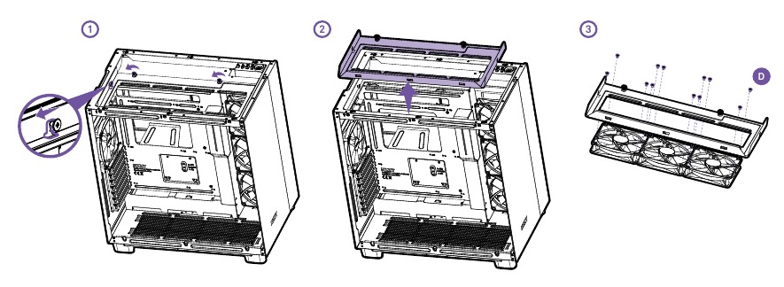 NZXT - H9 FLOW - LÜFTER- & RADIATORINSTALLATION - Schritt 1 LÜFTER- & RADIATORINSTALLATION - Schritt 1