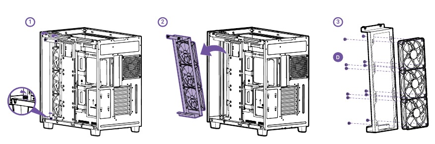 NZXT - H9 FLOW - LÜFTER- & RADIATORINSTALLATION - Schritt 2 LÜFTER- & RADIATORINSTALLATION - Schritt 2