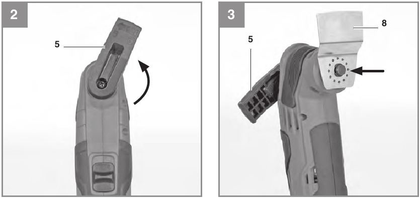 Einhell - VARRITO - Anbringen der Einsteckwerkzeuge - Schritt 1 Anbringen der Einsteckwerkzeuge - Schritt 1