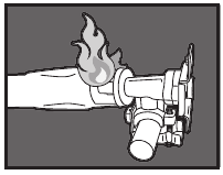 Flamme kommt aus der Luftklappe