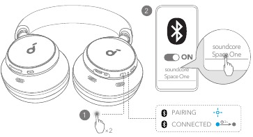 Soundcore - Space One - DUALE VERBINDUNGEN - Mit einem anderen Gerät pairen DUALE VERBINDUNGEN - Mit einem anderen Gerät pairen