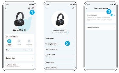 Soundcore - Space One - TRAGEERKENNUNG IN DER APP AKTIVIEREN TRAGEERKENNUNG IN DER APP AKTIVIEREN