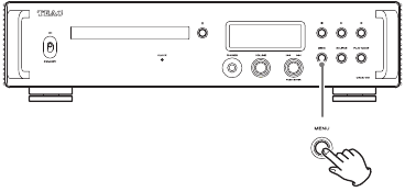 Teac - VRDS-701 - Einstellungen - Schritt 1 - Drücken Sie die MENU (MENU)-Taste Einstellungen - Schritt 1 - Drücken Sie die MENU (MENU)-Taste