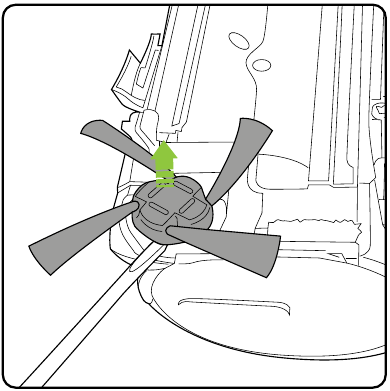 Gtech - AirRAM 3 - Reinigen und Entfernen der Randbürsten - Schritt 2 Reinigen und Entfernen der Randbürsten - Schritt 2
