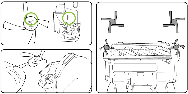 Gtech - AirRAM 3 - Reinigen und Entfernen der Randbürsten - Schritt 3 Reinigen und Entfernen der Randbürsten - Schritt 3