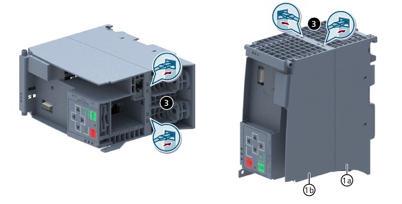 Siemens - SIMATIC S7-1500 CPUs - Demontage des Gehäuses - Schritt 2 Demontage des Gehäuses - Schritt 2