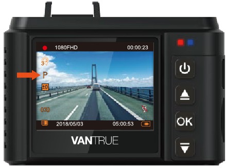 Vantrue - OnDash N1 PRO - Parkmodus-Aktivierung ausgelöst durch Bewegung Parkmodus-Aktivierung ausgelöst durch Bewegung