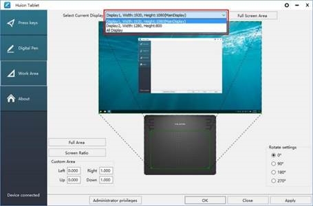 HUION - HS64 - Verwendung mehrerer Monitore Verwendung mehrerer Monitore