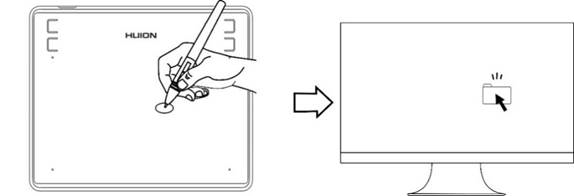 HUION - HS64 - Verwenden des Stifts - Klicken Verwenden des Stifts - Klicken