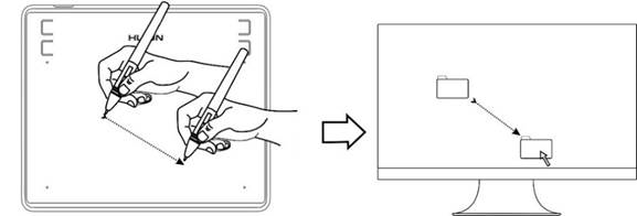 HUION - HS64 - Verwenden des Stifts - Bewegen Verwenden des Stifts - Bewegen