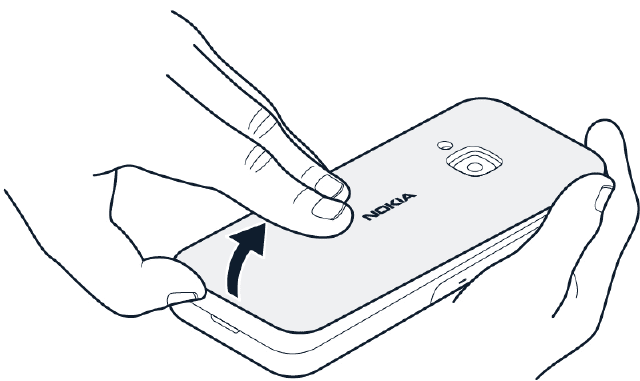 Nokia - 5310 - Erste Schritte - Die hintere Abdeckung öffnen Erste Schritte - Die hintere Abdeckung öffnen