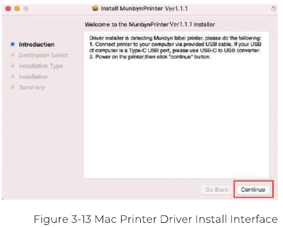 MUNBYN - P44S - USB Mac-Treiberinstallation - Schritt 3 USB Mac-Treiberinstallation - Schritt 3
