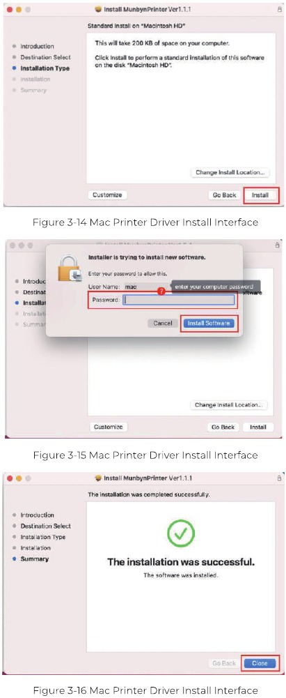MUNBYN - P44S - USB Mac-Treiberinstallation - Schritt 4 USB Mac-Treiberinstallation - Schritt 4