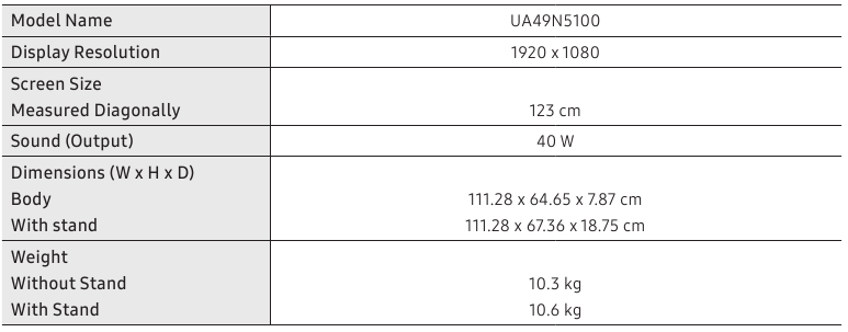 Samsung - 4er Serie - Technische Daten - Teil 2 Technische Daten - Teil 2