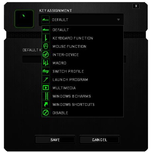 RAZER - BLACKWIDOW X CHROMA - Tastenzuweisungsmenü Tastenzuweisungsmenü