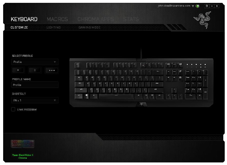 RAZER - BLACKWIDOW X CHROMA - TASTATUR-REGISTERKARTE TASTATUR-REGISTERKARTE
