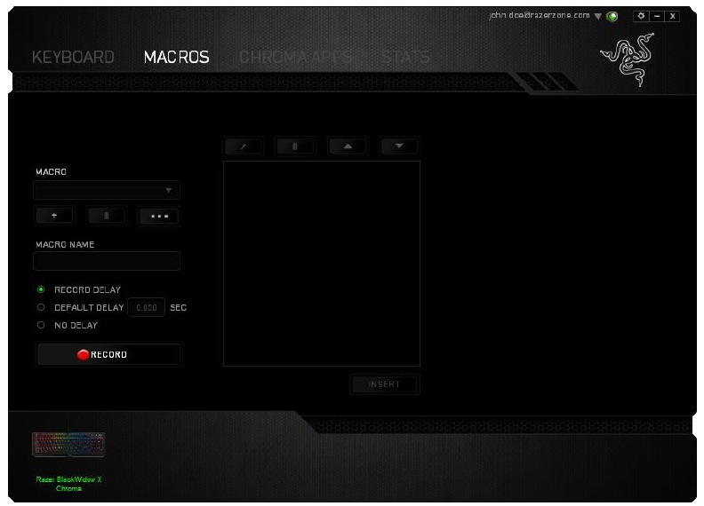 RAZER - BLACKWIDOW X CHROMA - REGISTERKARTE MAKROS - Teil 2 REGISTERKARTE MAKROS - Teil 2