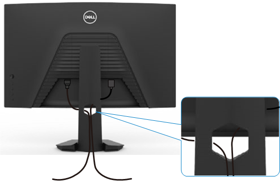Dell - S2722DGM - Organisieren der Kabel Organisieren der Kabel