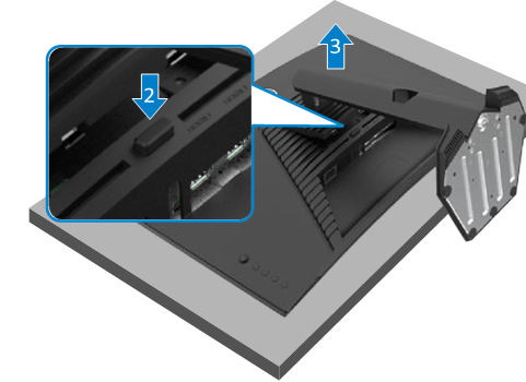 Dell - S2722DGM - So entfernen Sie den Standfuß So entfernen Sie den Standfuß