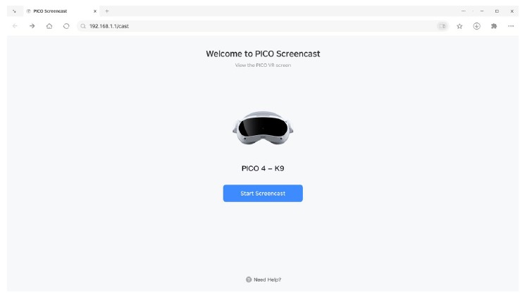 PICO - 4 - Anwendung - Auf Browser übertragen Anwendung - Auf Browser übertragen