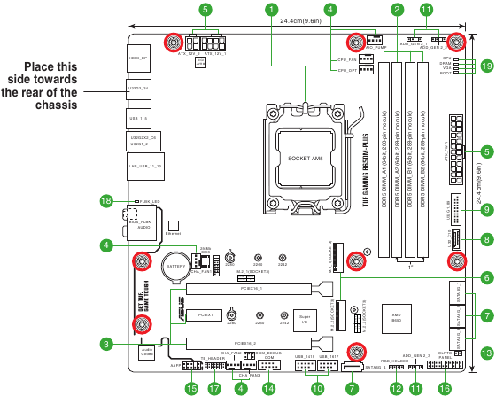 Asus - TUF GAMING B650M-PLUS - Motherboard-Übersicht Motherboard-Übersicht