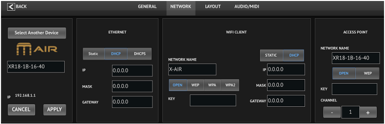 Midas - MR18 - M AIR für iPad - Setup - Schritt 2 M AIR für iPad - Setup - Schritt 2