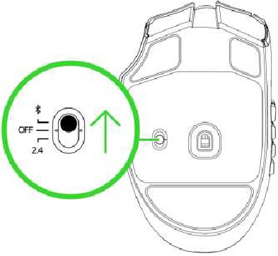 Razer - NAGA V2 HYPERSPEED - Verbinden über Bluetooth-Modus - Schritt 1 Verbinden über Bluetooth-Modus - Schritt 1