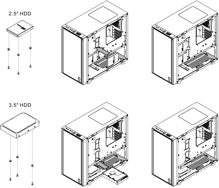 Thermaltake - Versa H17 - HDD-Installation HDD-Installation