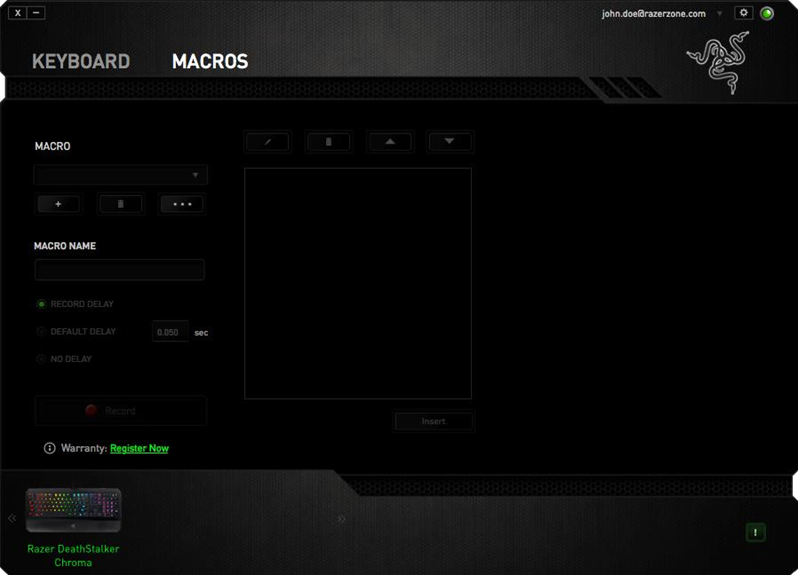 Razer - DeathStalker Chroma - MAKROS-TAB - Schritt 1 MAKROS-TAB - Schritt 1