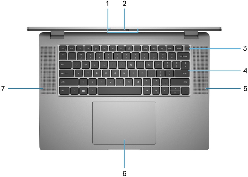 Dell - Latitude 7640 - Produktansichten - Oberseite Produktansichten - Oberseite