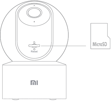 Xiaomi - Mi 360 Kamera - Verwendung - Einlegen einer microSD-Karte Verwendung - Einlegen einer microSD-Karte