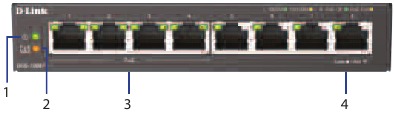 D-Link - DGS-1008P - LED-Anzeigen LED-Anzeigen
