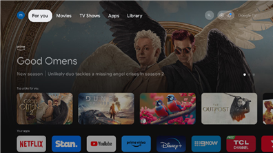 TCL - C755 Serie - Zugriff auf die Google TV-Startseite Zugriff auf die Google TV-Startseite