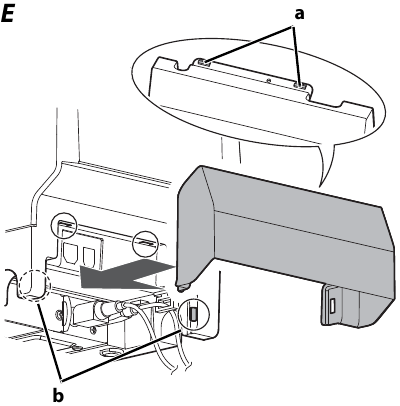 Epson - TM-H6000IV - Anbringen und Entfernen der Anschlussabdeckung Anbringen und Entfernen der Anschlussabdeckung