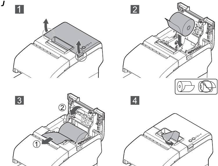 Epson - TM-H6000IV - Einlegen und Austauschen des Rollenpapiers Einlegen und Austauschen des Rollenpapiers