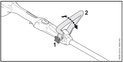 Stihl - FSE 52 - Einstellen des Rundumgriffs Einstellen des Rundumgriffs