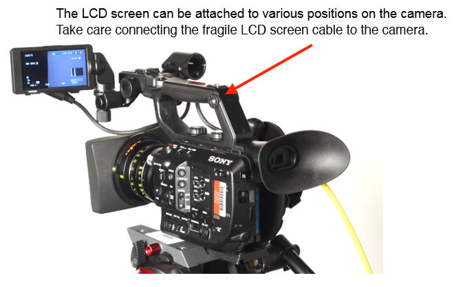 Sony - PXW-FS5 - Anbringen des LCD-Bildschirms Anbringen des LCD-Bildschirms