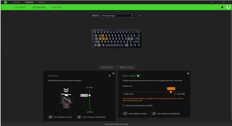 RAZER - HUNTSMAN V3 PRO MINI - TASTATUR - Betätigung TASTATUR - Betätigung