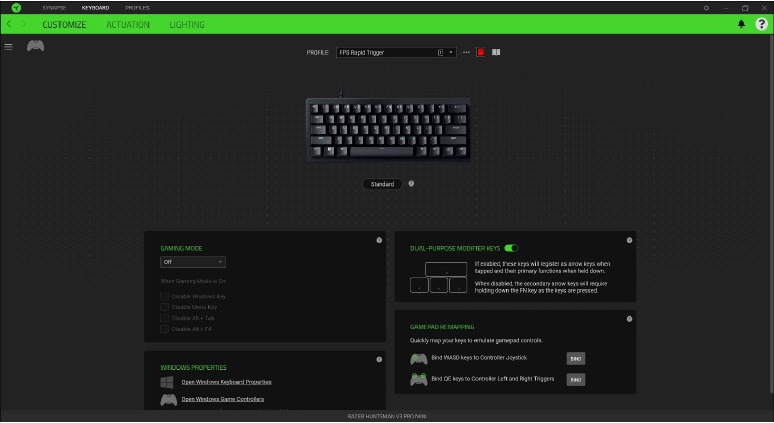 RAZER - HUNTSMAN V3 PRO MINI - TASTATUR - Anpassen - Schritt 1 TASTATUR - Anpassen - Schritt 1