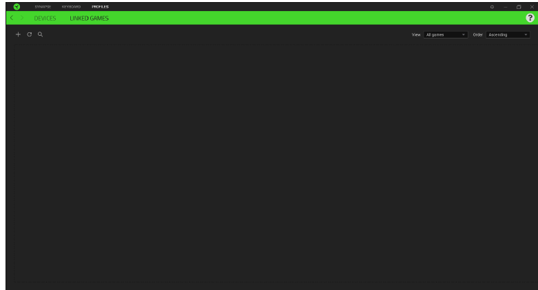 RAZER - HUNTSMAN V3 PRO MINI - PROFIL-REGISTERKARTE - Verknüpfte Spiele PROFIL-REGISTERKARTE - Verknüpfte Spiele