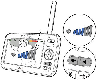 VTech - VM5254 - Lautstärke des Lautsprechers einstellen Lautstärke des Lautsprechers einstellen
