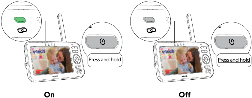 VTech - VM5254 - Ein- oder Ausschalten - Schritt 2 Ein- oder Ausschalten - Schritt 2