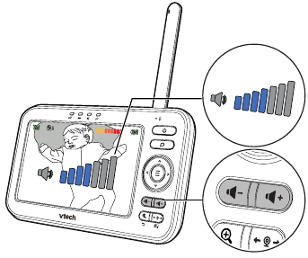 VTech - VM5463 - Lautsprecherlautstärke anpassen Lautsprecherlautstärke anpassen