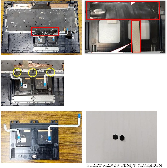 Asus - X571 Serie – Entfernen des Touchpad-Moduls Entfernen des Touchpad-Moduls