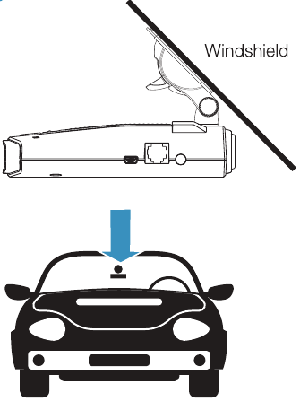Escort - MAX 3 - Anbringen an der Windschutzscheibe - Schritt 2 Anbringen an der Windschutzscheibe - Schritt 2