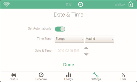 Wallbox - COMMANDER - DATUM UND UHRZEIT DATUM UND UHRZEIT