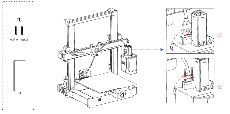 Anycubic - Kobra 3 Combo - Druckkopfkabel anschließen Druckkopfkabel anschließen