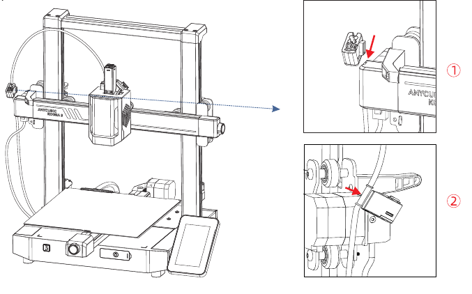 Anycubic - Kobra 3 Combo - Kabelhalter installieren Kabelhalter installieren